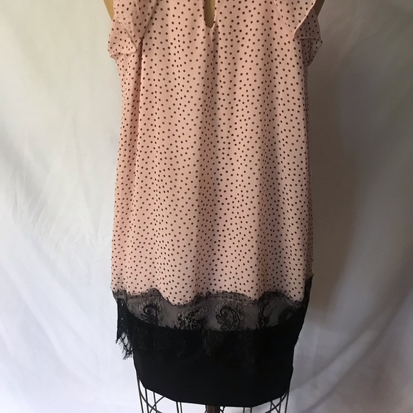 NWOT Lu & Lu Pink Polka Dot Cocktail Dress with Lace detail - Size S - Picture 3 of 7
